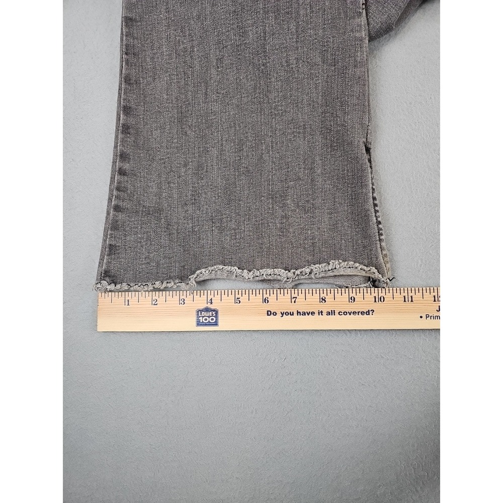 Lee Heritage Inspired Size 4 High Rise Flare Denim Jeans Slit Hem Dusty Black - Picture 3 of 10